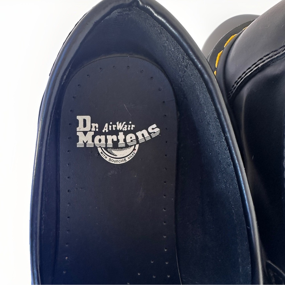 Dr Martens Adrian Quad Loafers Womens 10 Mens 9 Black Leather Platform Tassel - Picture 3 of 9
